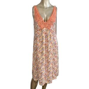 Coco + jaimeson Dress Women Medium Lace Floral Romantic Tank V Neck Boho Fairy